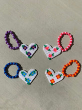 Load image into Gallery viewer, Set of 4 Floral Heart Perlers on Kandi Bracelets
