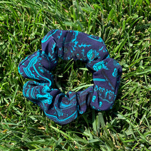 Load image into Gallery viewer, Blue Paisley Print Scrunchies