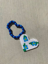 Load image into Gallery viewer, Set of 4 Floral Heart Perlers on Kandi Bracelets
