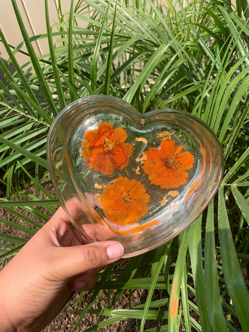 Resin Pressed Flower Glass bowl