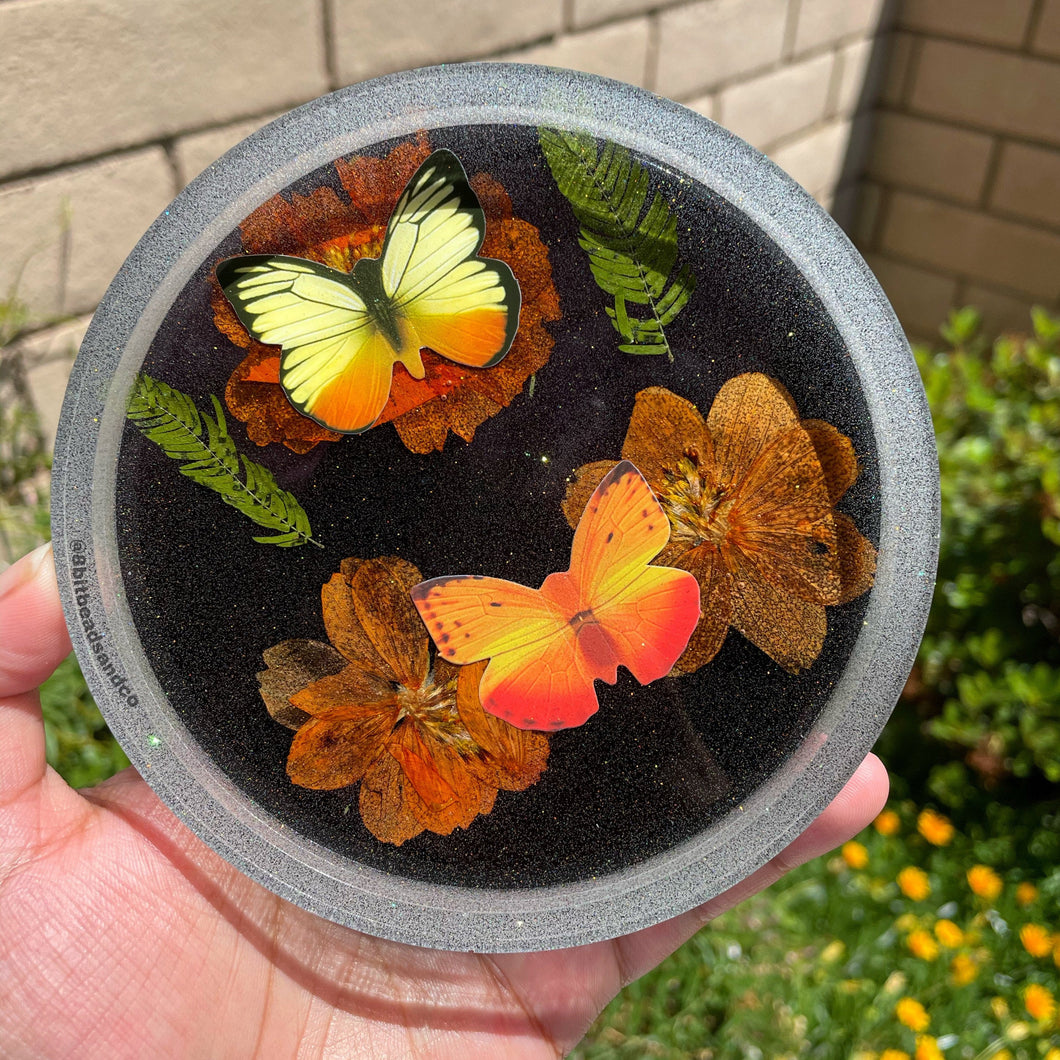 Dried Flower and Butterfly Tray